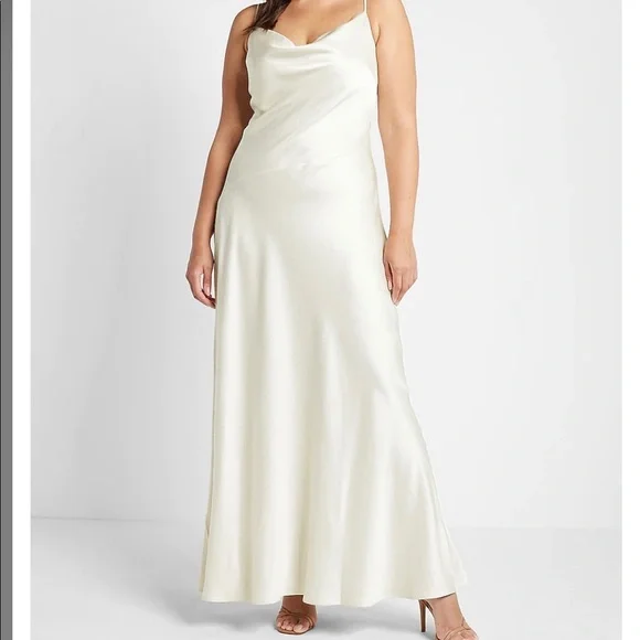 Express | Dresses | Limited Edition Satin Cowl Neck Maxi Slip Dress Xl |  Poshmark